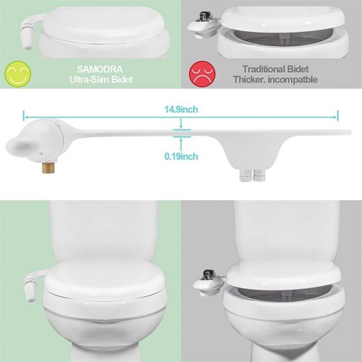 Bidet Attachment Ultra-Slim Toilet Seat Attachment