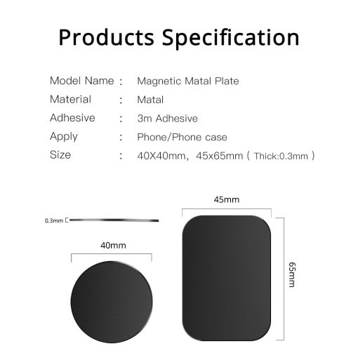 ANMONE 5pcs/1pc Car Phone Holder Metal Plate Disk iron Sheet Sticker 0.3mm thin For iPhone Huawei Holder Magnet Car Stand Mount