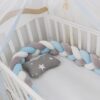 1-4 M 3 Knot Soft Baby Bed Bumper Crib Pad Protection Cotton Colorful Pillow Bumpers For Baby