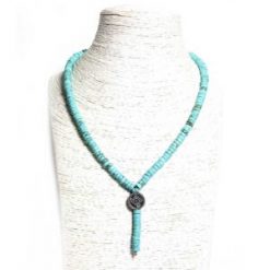 Turquoise necklace with a Tibetan element