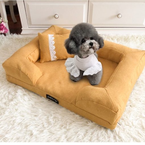 Pet Dog Bed Sofa Elegant Dog Cat Kennel Pet Cushion Mat Removable