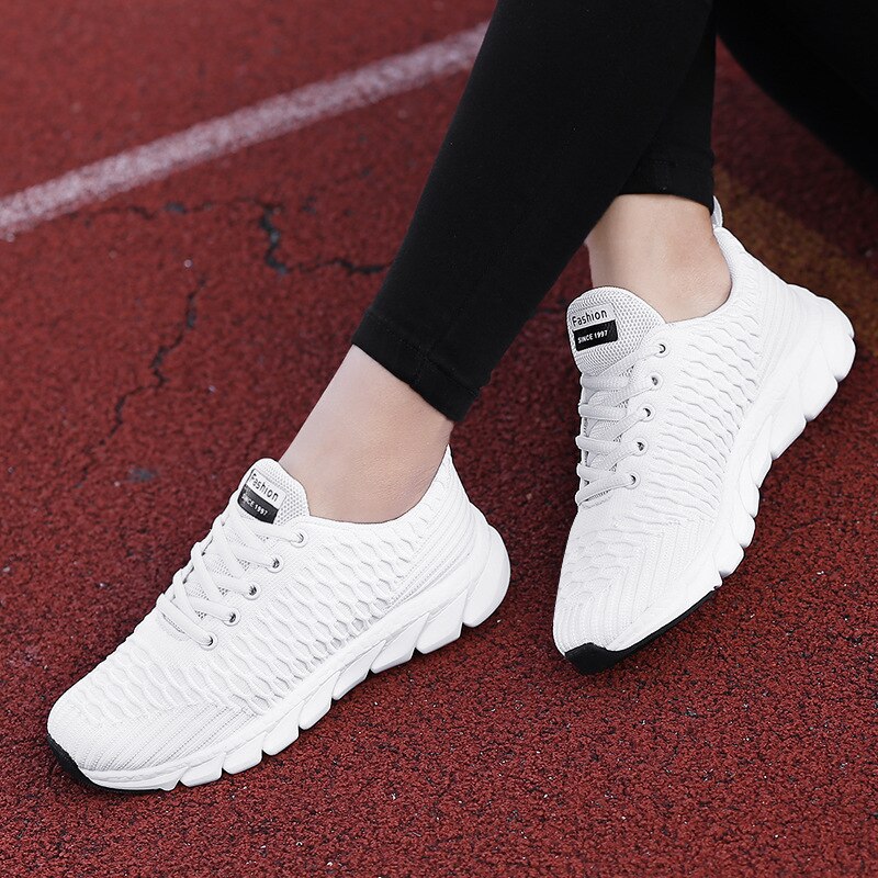 New Women Shoes Flats Fashion Casual Ladies Shoes Woman Lace-Up Mesh Breathable Female Sneakers Zapatillas Mujer