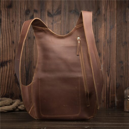 Mini Backpack Women Men's Business Bag Pack Genuine Leather Shoulder Travel Bag