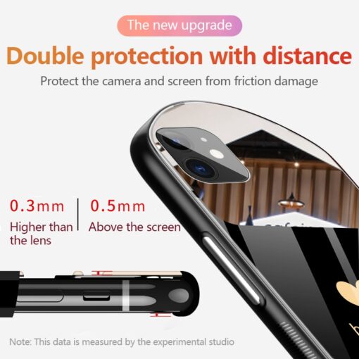 Oval Luxury Heart-shaped Tempered Glass Phone Case For iPhone 12 11 Pro Max XSmax XR X SE 8 7 6 Plus Mirror Cover