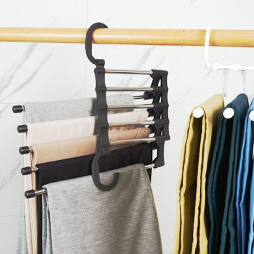 Multi-functional 5 in 1 Trouser Storage Organizer Stainless Steel Clothes Hanger