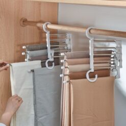 Multi-functional 5 in 1 Trouser Storage Organizer Stainless Steel Clothes Hanger