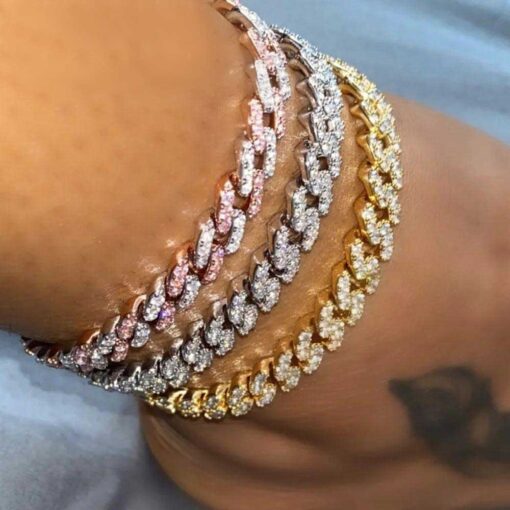 Metal Chain Anklet For Women Men Rhinestone Gold Silver Color Jewelry