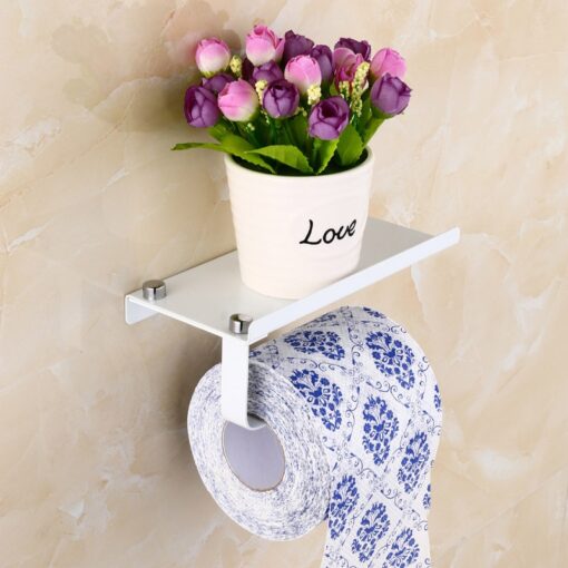 Wall Mount Toilet Paper Holder with Phone Stainless Steel Toilet Paper Roll Holder