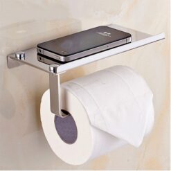 Wall Mount Toilet Paper Holder with Phone Stainless Steel Toilet Paper Roll Holder